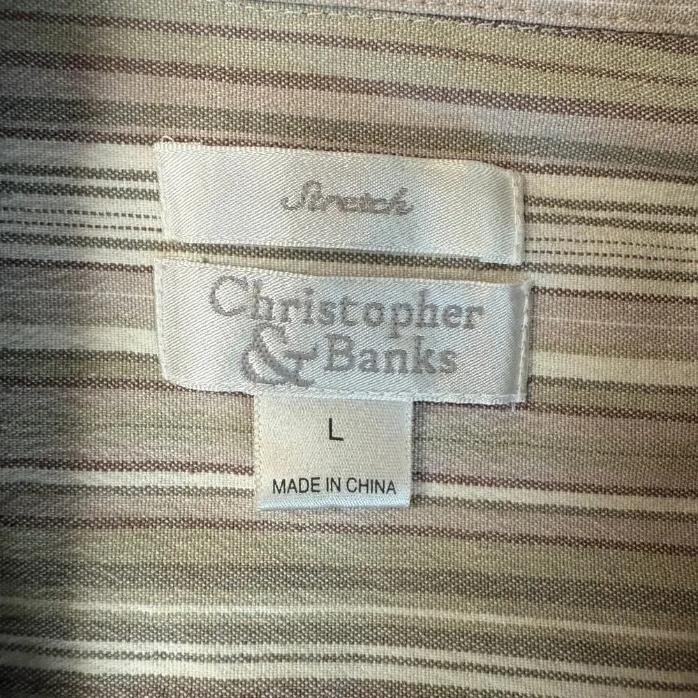 Christopher & Banks Lightweight Stretch Cotton Jeans Style Striped Jacket CLEAN!